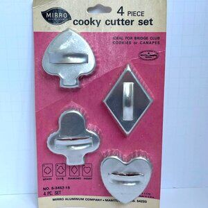 Mirro Aluminum Cookie Cutters 4-Piece Set Vintage NIP Bridge Card Games Shapes